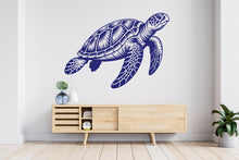 Load image into Gallery viewer, Sea Turtle Wall Decal, Turtle Wall Art Modern Wall Stickers, Turtle Bathroom Decor, Turtle Room Wall Art Turtle Home Decor 792RS