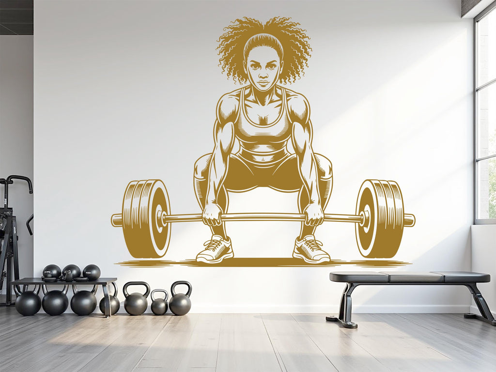 Gym Afro American Girl Squat Wall Decal Girl Power fitness Quote Decor Workout Art Vinyl Gym Wall Stickers Bedroom Home Gym Workout 795RS