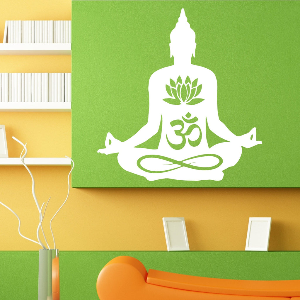 Yoga Om Sign Lotus Position Meditation Design Wall Sticker Vinyl Mural Decal Home House Apartment Art Decor FREE SHIPPING L114