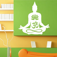 Load image into Gallery viewer, Yoga Om Sign Lotus Position Meditation Design Wall Sticker Vinyl Mural Decal Home House Apartment Art Decor FREE SHIPPING L114