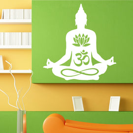 Yoga Om Sign Lotus Position Meditation Design Wall Sticker Vinyl Mural Decal Home House Apartment Art Decor FREE SHIPPING L114
