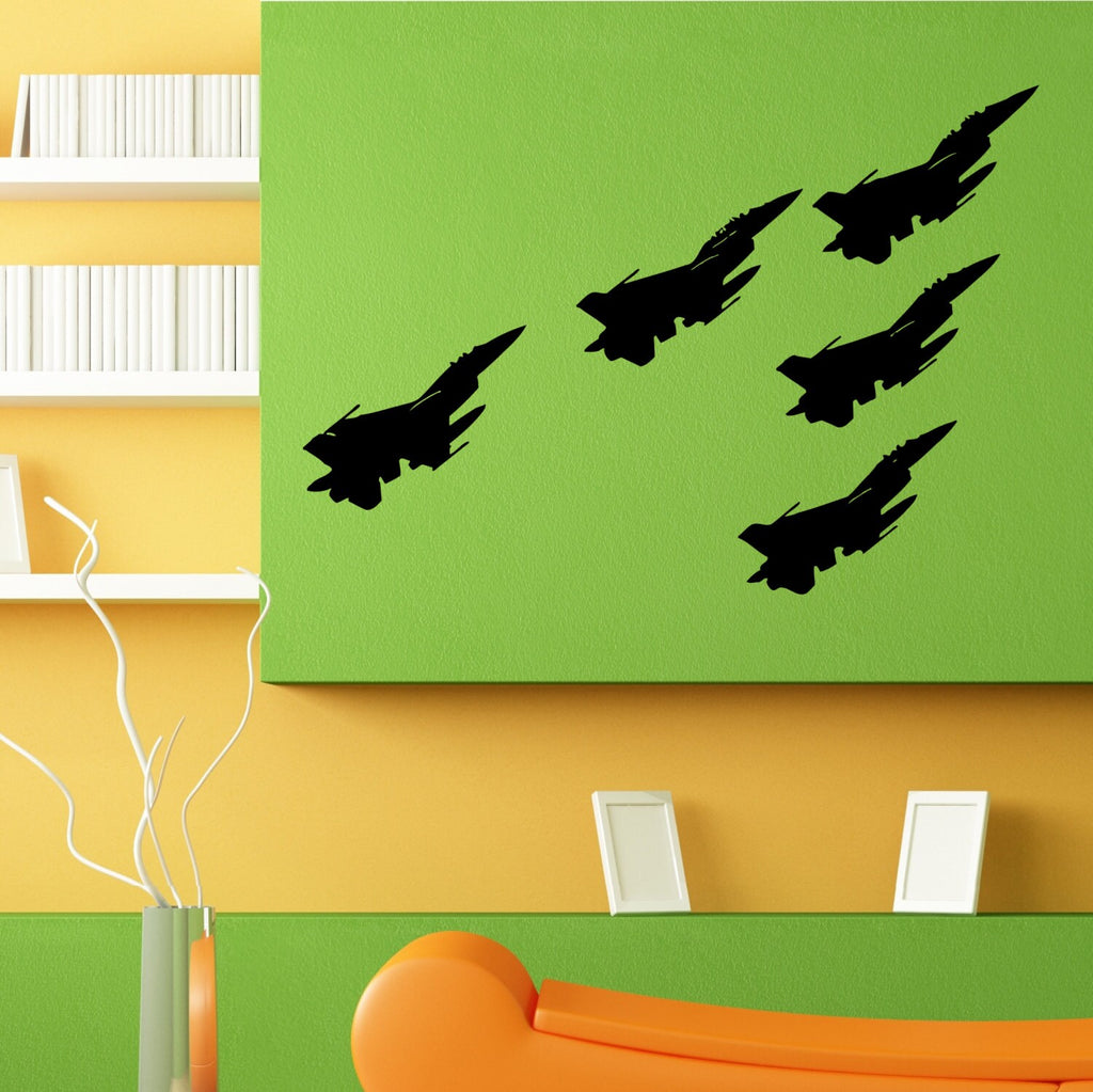 Fighter Jet Plane Combat Air Force Design Wall Sticker Vinyl Mural Decal Home House Apartment Art Decor FREE SHIPPING L117