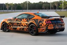 Load image into Gallery viewer, Orange Floral Swirl Car Wrap – Custom Bold Vinyl Graphic with Retro Vibes – Full-Side Vehicle Wrap – Gift for Artistic Drivers