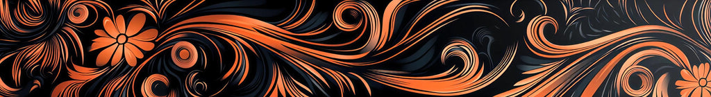 Orange Floral Swirl Car Wrap – Custom Bold Vinyl Graphic with Retro Vibes – Full-Side Vehicle Wrap – Gift for Artistic Drivers