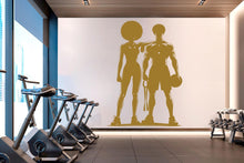 Load image into Gallery viewer, Couple Afro Gym Wall Decal Fitness Wall Art Decor Crossfit Wall Decal Crossfit Gift Home Gym Wall Sticker Motivational Wall Decal 814RS