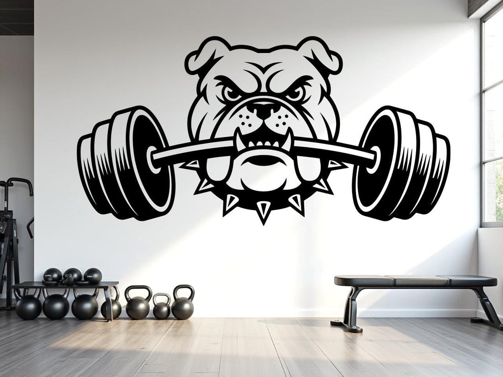 Bull Dog Gym Wall Decal Custom fitness Decor Workout Art Vinyl Dog Lover Strong Gym Wall Stickers Bedroom Workout Motivation Crossfit 815RS