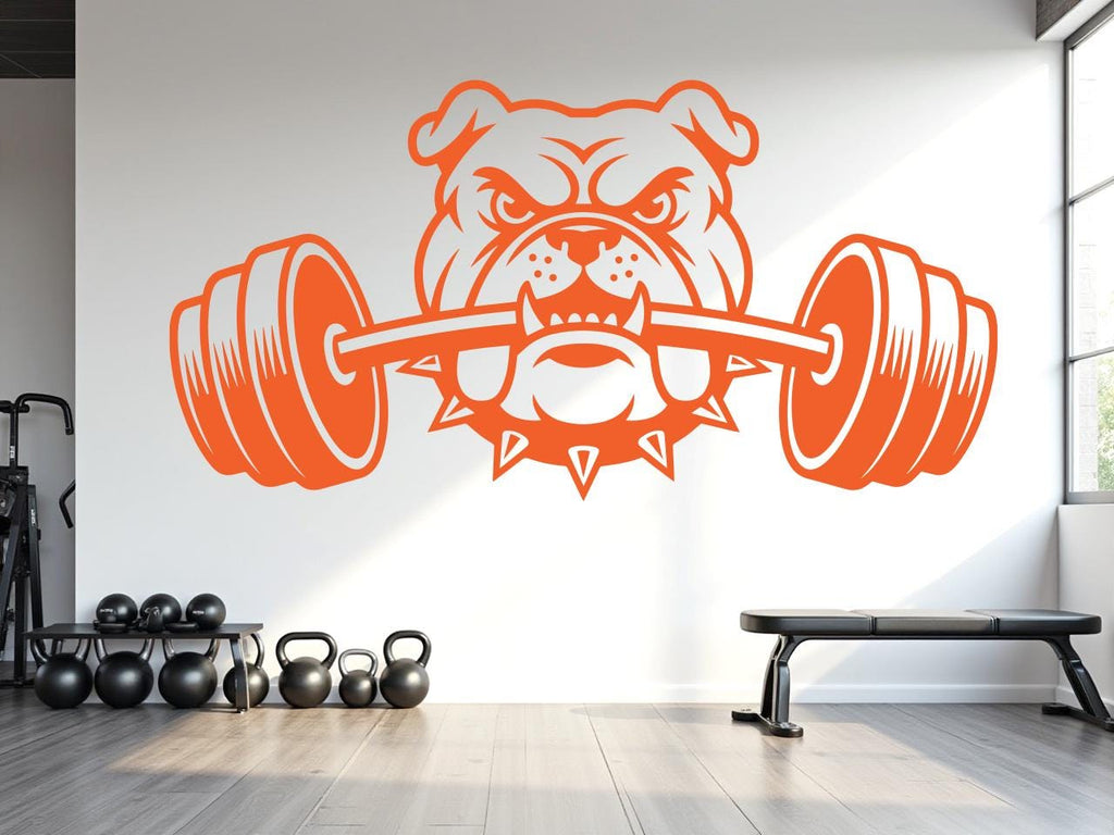 Bull Dog Gym Wall Decal Custom fitness Decor Workout Art Vinyl Dog Lover Strong Gym Wall Stickers Bedroom Workout Motivation Crossfit 815RS