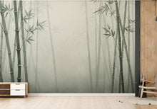 Load image into Gallery viewer, Minimalist Watercolor Bamboo Forest Wall Mural – Misty Asian Nature Wallpaper in Soft Green &amp; Beige Tones Bambo wallpaper wall mural 822RS