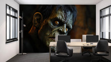 Load image into Gallery viewer, Frankenstein Monster Wallpaper – 3D Halloween Wall Mural with Scary Face Close-Up – Creepy Gothic Bedroom or Horror Decor for Haunted House