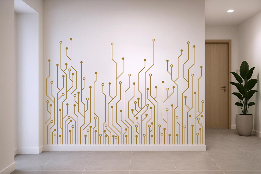 Circuit Board Wall Decal, Technology Vinyl Wall Art Decals, Company Name Decal, Office Decor, Business Wall Decal, Wall Art Office 799RS