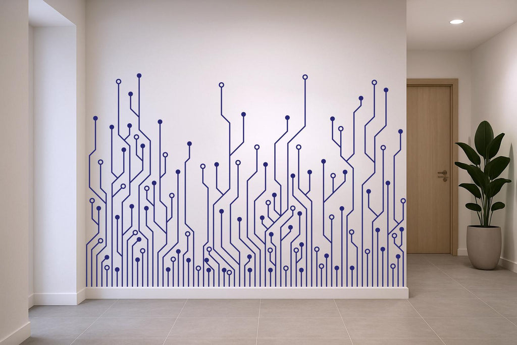 Circuit Board Wall Decal, Technology Vinyl Wall Art Decals, Company Name Decal, Office Decor, Business Wall Decal, Wall Art Office 799RS