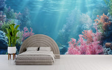 Load image into Gallery viewer, Realistic Underwater Coral Reef Wallpaper For Beach House | 3D Ocean Scene Wall Mural For Coastal Nautical Living Room Or Bedroom
