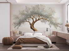Load image into Gallery viewer, Watercolor Olive Tree Mural Wallpaper – Elegant Hand-Painted Botanical Wall Art, Tranquil Nature-Inspired Wall Décor for Bedroom Spa 825RS