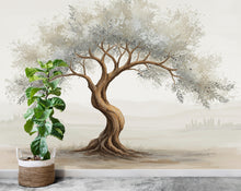 Load image into Gallery viewer, Watercolor Olive Tree Mural Wallpaper – Elegant Hand-Painted Botanical Wall Art, Tranquil Nature-Inspired Wall Décor for Bedroom Spa 825RS