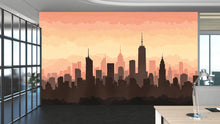 Load image into Gallery viewer, City Skyline Minimalist Wallpaper – Modern Watercolor Mural for Office or Loft Decor, Neutral Urban Landscape wall art 828RS