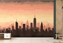 Load image into Gallery viewer, City Skyline Minimalist Wallpaper – Modern Watercolor Mural for Office or Loft Decor, Neutral Urban Landscape wall art 828RS
