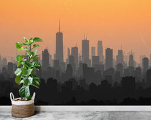 Load image into Gallery viewer, City Skyline Minimalist Wallpaper – Modern Watercolor Mural for Office or Loft Decor, Neutral Urban Landscape wall art 829RS
