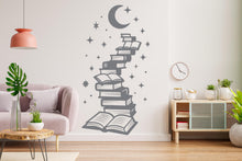 Load image into Gallery viewer, Books wall decals Stars wall art decals School wall decor, library decal, education decals, reading room, nurseries, kids gifts decal 830RS