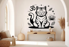 Load image into Gallery viewer, Cat Yoga Wall Decal, Yoga Wall Sticker, Yoga Wall Art, Yoga Wall Decor, Yoga Studio Wall Decal, Wall Sticker Wall Art Meditation Decal 800RS