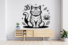Load image into Gallery viewer, Cat Yoga Wall Decal, Yoga Wall Sticker, Yoga Wall Art, Yoga Wall Decor, Yoga Studio Wall Decal, Wall Sticker Wall Art Meditation Decal 800RS