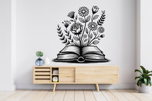 Load image into Gallery viewer, Book Floral vinyl wall art decals, book shelves decor, library wall decal, education decals, reading room, nurseries school gifts 834RS