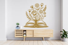 Load image into Gallery viewer, Book Floral vinyl wall art decals, book shelves decor, library wall decal, education decals, reading room, nurseries school gifts 834RS