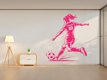 Load image into Gallery viewer, Soccer Girl wall decal Sport Personalized decal Wall Decal Kids Decal Personalized Gifts wall Vinyl Wall Sticker Boy Room 835RS