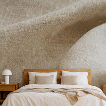 Load image into Gallery viewer, 3D Textured Fabric Wave Wallpaper Mural | Modern Neutral Wall Art For Bedroom &amp; Living Room | Minimalist Linen Look Peel And Stick Wallpaper