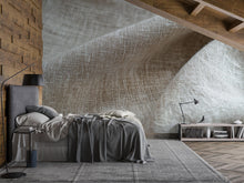Load image into Gallery viewer, 3D Textured Fabric Wave Wallpaper Mural | Modern Neutral Wall Art For Bedroom &amp; Living Room | Minimalist Linen Look Peel And Stick Wallpaper