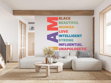 Load image into Gallery viewer, I am Black, Beautiful Woman Love wall decal Motivational Inspirational Wall Decal Sticker Office Wall Decal Women eyelashes Beauty 804RS