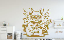 Load image into Gallery viewer, French Bulldog with Guitar Dog wall decal Dog decor Dog Music Dog wall art Decal Dog Lover Animals Dog Wall Bathroom Stickers Vinyl 121DE