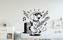 Load image into Gallery viewer, Dachshund with Guitar Dog wall decal Dog decor Dog Music Dog wall art Decal Dog Lover Animals Dog Wall Bathroom Stickers Vinyl 122DE