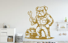 Load image into Gallery viewer, Bulldog as a Mechanic Dog wall decal Dog decor Dog Music Dog wall art Decal Dog Lover Animals Dog Wall Bathroom Stickers Vinyl 123DE