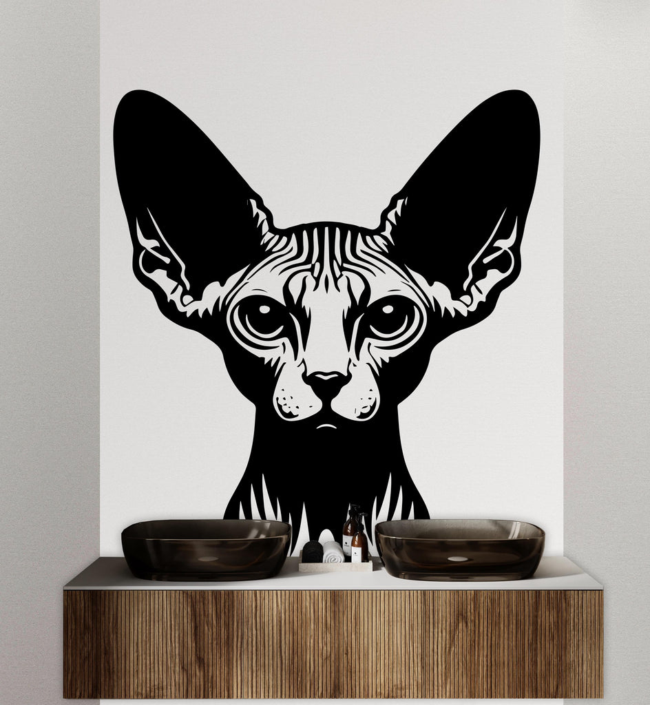 Sphynx wall decal Dog decor Cat kids Cat wall art Decal Cat Lover Animals Cat Wall Bathroom Wall Decals Stickers Vinyl 126DE