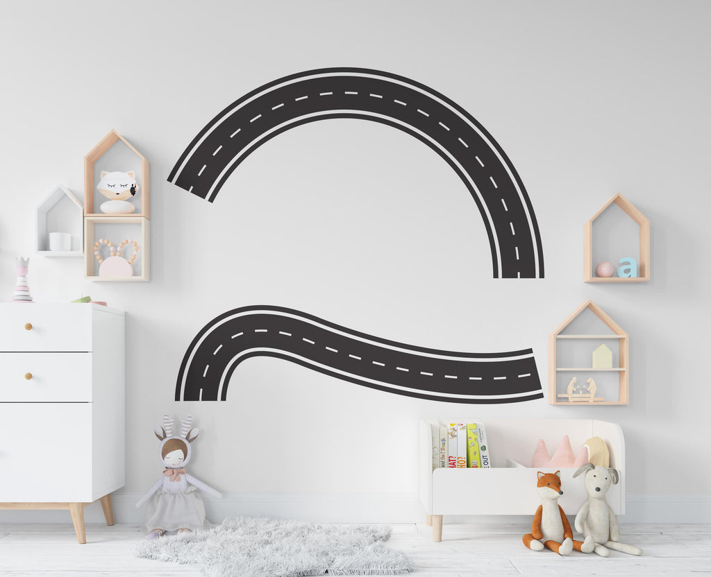Road wind Wall Decal Highway Vinyl Sticker Track Route Wall Decor Kids Playroom Boys Room Wall Art Automotive Bedroom Mural Sticker 837RS