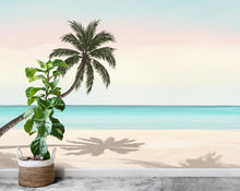 Load image into Gallery viewer, Palm Beach Wallpaper Watercolor Sea Palm Beach Mural with Ocean Beach Wall Art for Nursery Bedroom or Living Room 842RS