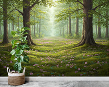 Load image into Gallery viewer, Forest Flower Spring Wallpaper Watercolor Forest Flower Mural Fall Forest Wall Art for Nursery Bedroom or Living Room 844RS