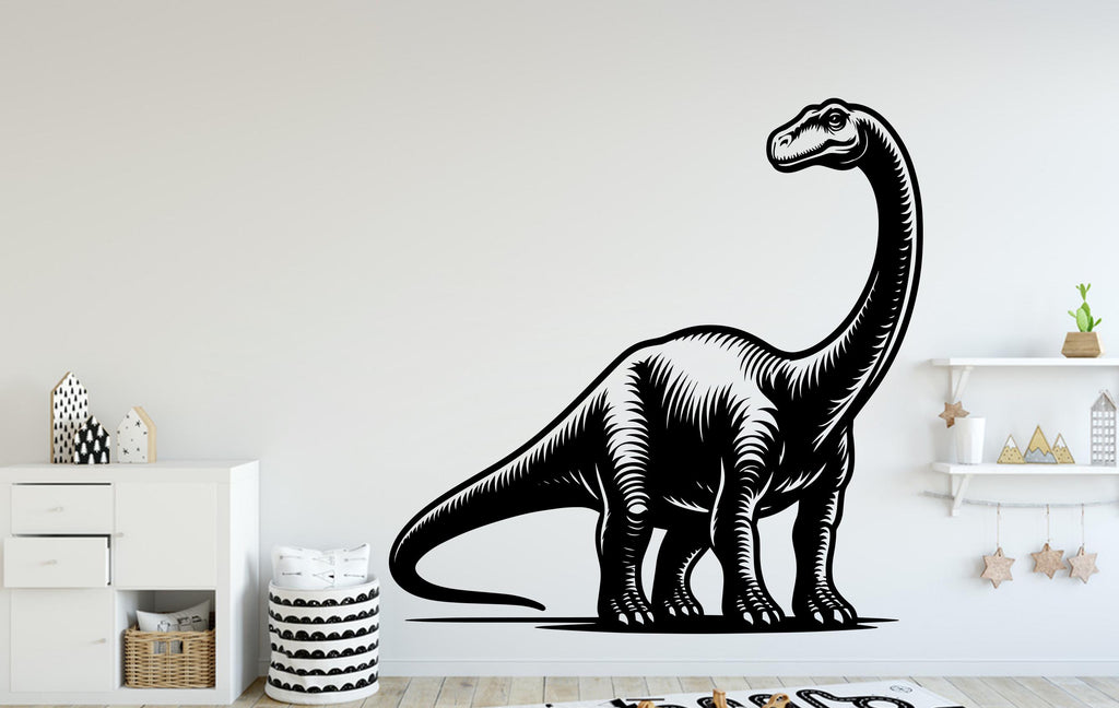 Brontosaurus wall decor Custom T-rex art decal Dinosaur Personalized Room Gifts Bedroom Nursery kids room Wall Art Decals Stickers 126DE