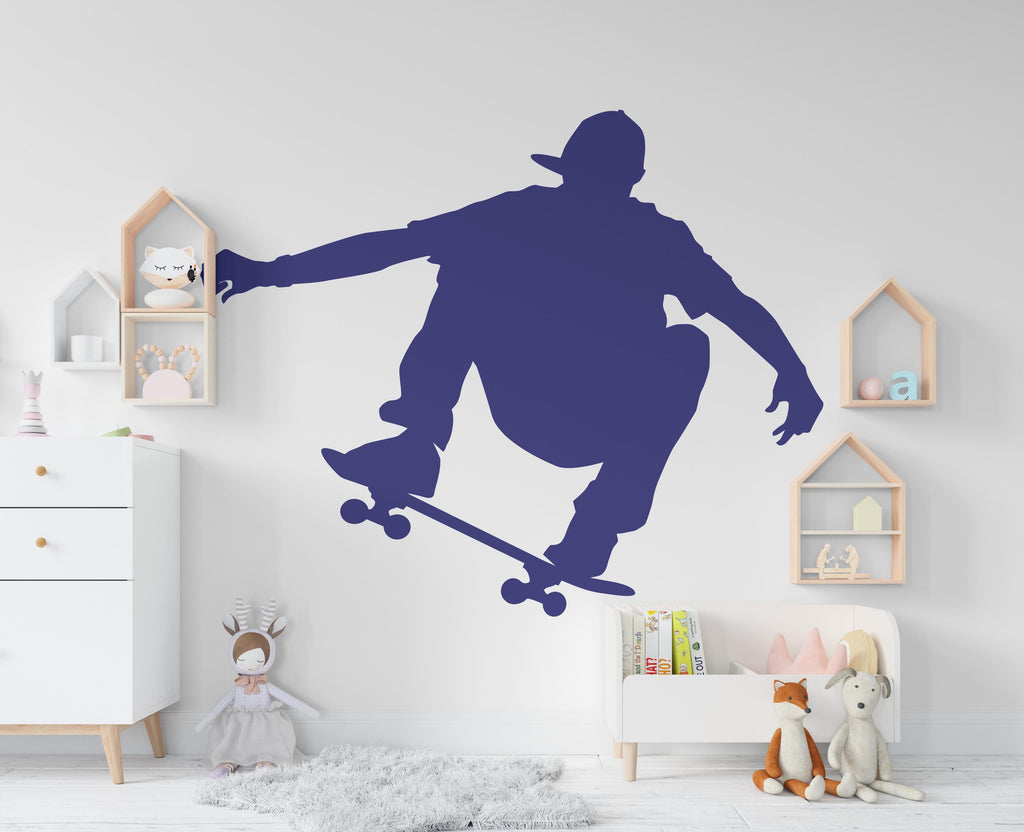Wall Decal Skateboarder Skate Wall Art Stickers Skateboard Decals Skateboard Wall Stickers Kids Room Removable Home Decor Skate style 848RS