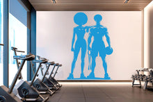 Load image into Gallery viewer, Couple Afro Gym Wall Decal Fitness Wall Art Decor Crossfit Wall Decal Crossfit Gift Home Gym Wall Sticker Motivational Wall Decal 814RS
