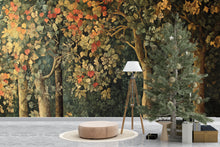 Load image into Gallery viewer, Autumn Forest Trees 3D Wallpaper – Vintage Botanical Woodland Mural – Luxury Nature-Inspired Statement Wall Art for Living Room