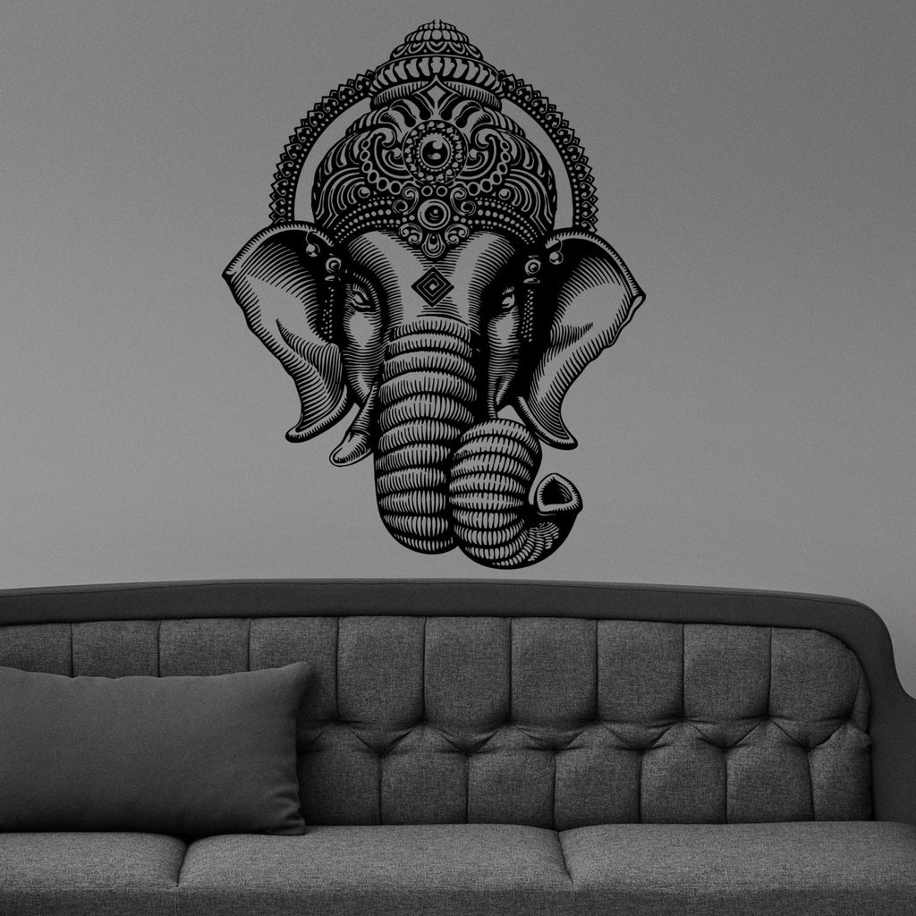 Ganesha Elephant Mandala Ornament Design Wall Sticker Vinyl Mural Decal Home House Apartment Art Decor FREE SHIPPING L137