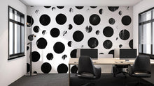 Load image into Gallery viewer, Black &amp; White Distressed Polka Dot 3D Wallpaper – Modern Minimalist Wall Mural – Bold Statement Wall Art for Bedroom, Office, or Living Room