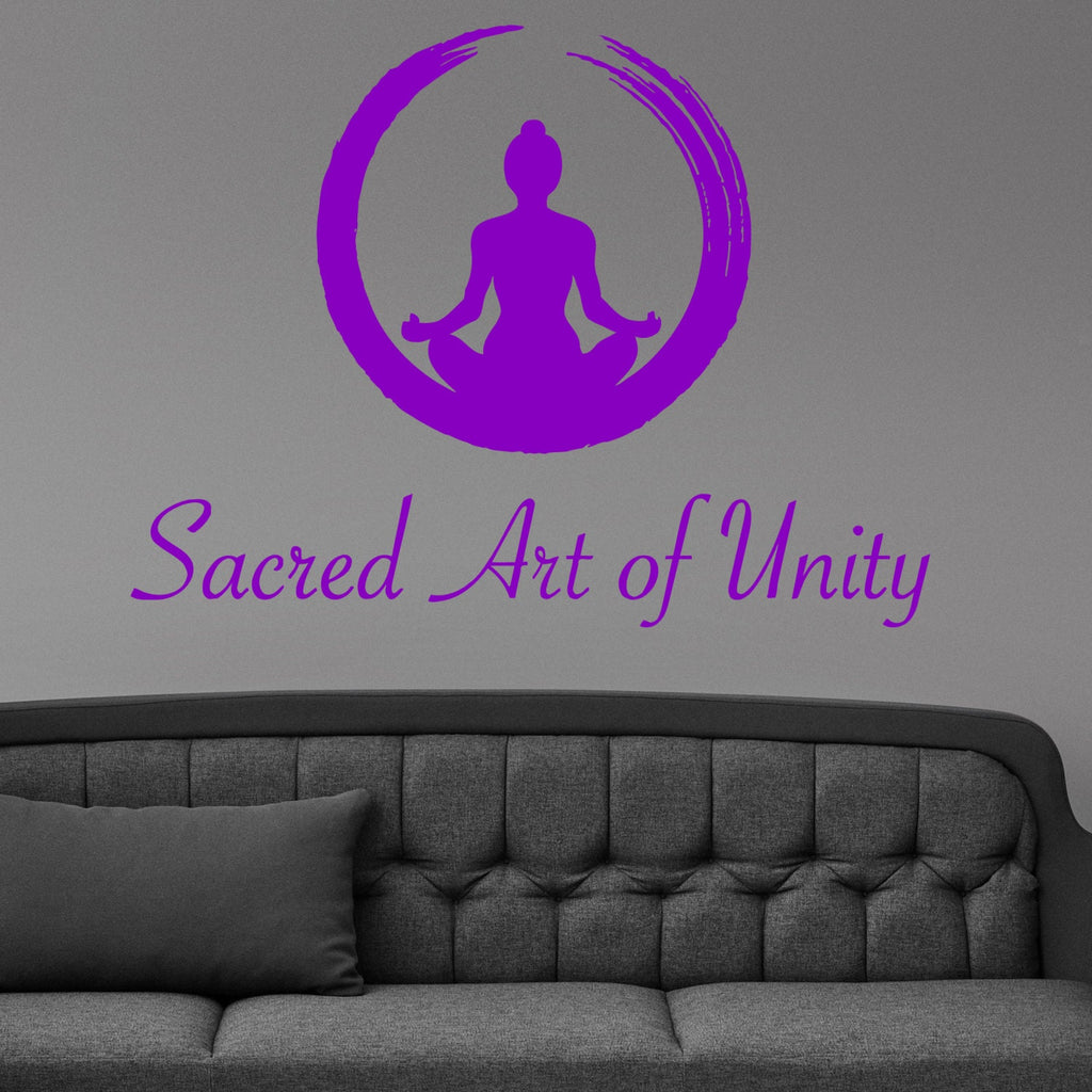 Meditation Lotus Position Unity Design Wall Sticker Vinyl Mural Decal Home House Apartment Art Decor FREE SHIPPING L151