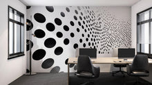 Load image into Gallery viewer, Black Gradient Dots Wave 3D Wallpaper – Modern Minimalist Wall Mural – Bold Geometric Statement Wall Art for Office, Living Room