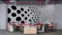Load image into Gallery viewer, Black Gradient Dots Wave 3D Wallpaper – Modern Minimalist Wall Mural – Bold Geometric Statement Wall Art for Office, Living Room