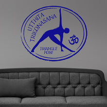 Load image into Gallery viewer, Utthita Trikonasana Triangle Pose Om Symbol Yoga Logo Wall Sticker Vinyl Mural Decal Home House Art Decor FREE SHIPPING L153
