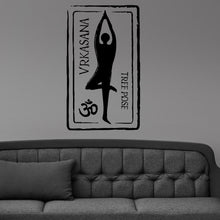 Load image into Gallery viewer, Vrkasana Tree Yoga Pose Om Symbol Wall Sticker Vinyl Mural Decal Home House Art Decor FREE SHIPPING L155