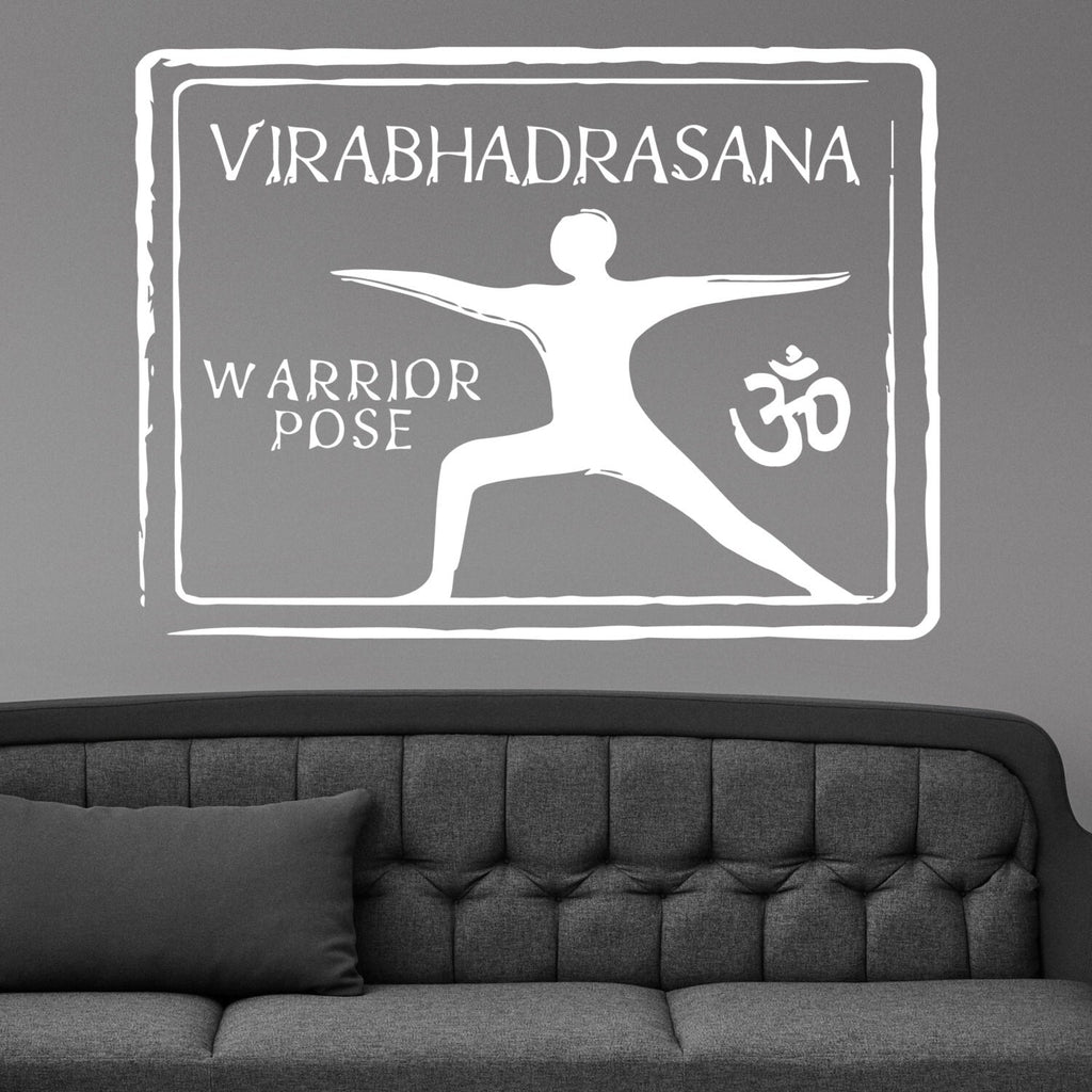 Virabhadrasana Warrior Yoga Pose Om Symbol Wall Sticker Vinyl Mural Decal Home House Art Decor FREE SHIPPING L159