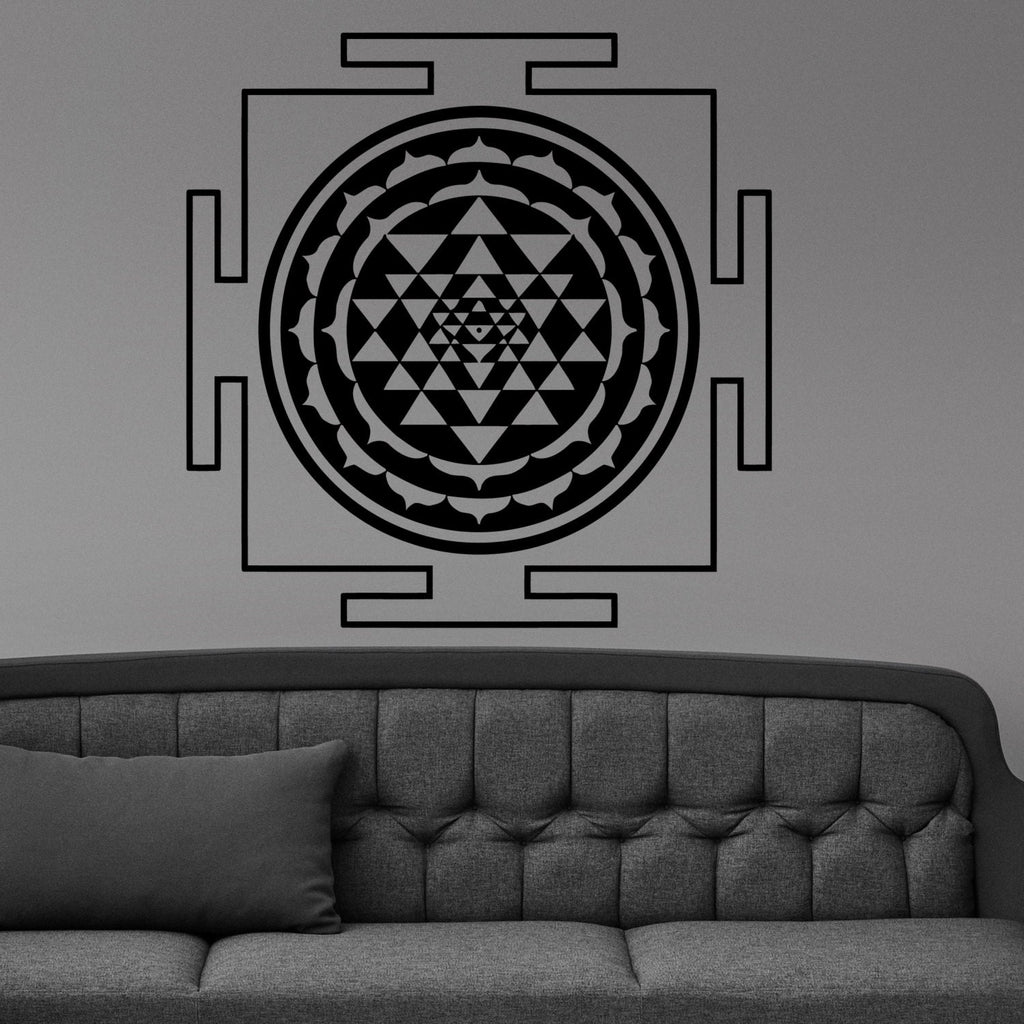 Yantra Mystical Diagram Amulet Meditation Tantra Wall Sticker Vinyl Mural Decal Home House Art Decor FREE SHIPPING L145